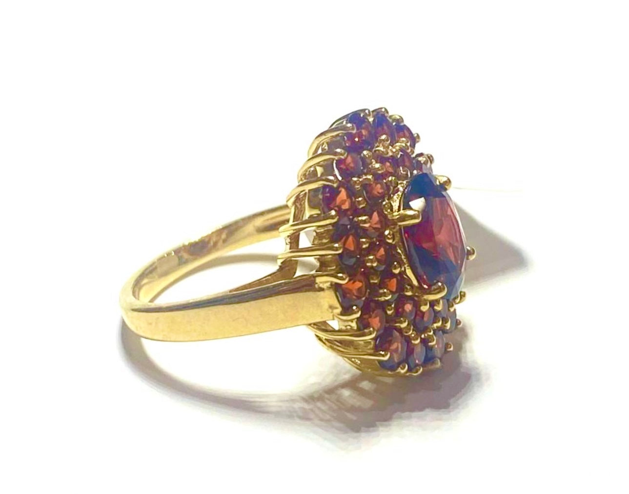 Garnet Gold Cluster Ring