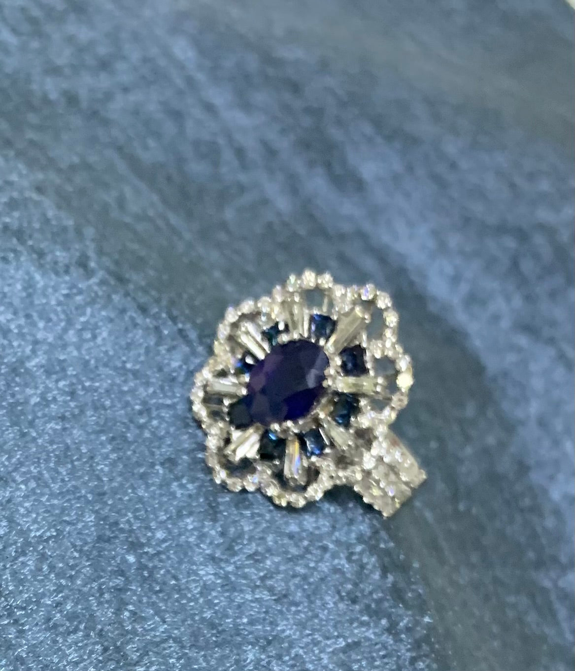 Diamond and Sapphire double ring